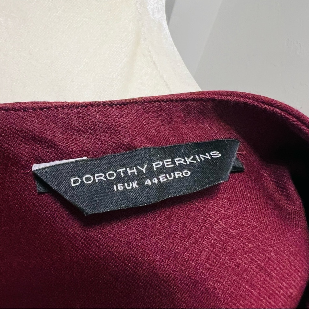Dorothy Perkins Burgundy Pencil Dress Size 12 16uk - Picture 4 of 4